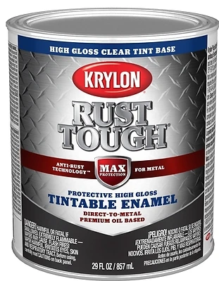 Rust Tough Oil-based Gloss Rust Control Enamel, Clear Base, 1 Qt, Model K09727008