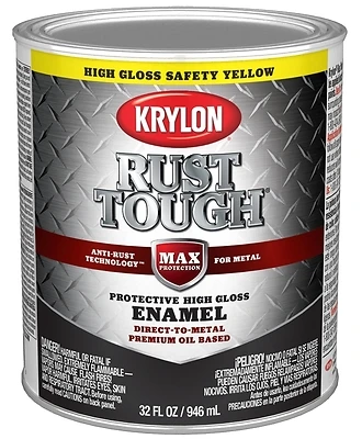 Krylon K09713008 Rust Tough Gloss Enamel, Safety Yellow, 1 Qt.