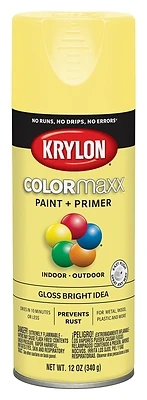 COLORmaxx Spray Paint + Primer, Gloss Bright Idea, 12-oz.