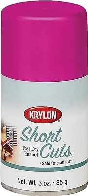 Krylon SCS039 Short Cuts Aerosol Enamel Spray Paint, High-Gloss Hot Pink, 3 Oz.