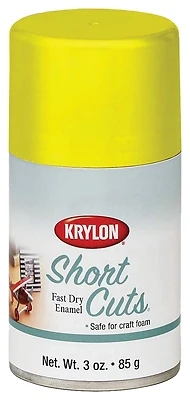 Krylon SCS036 Short Cuts Enamel Spray Paint, Sun Yellow, High-Gloss, 3 Oz.