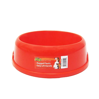 Red Plain Plastic 28 Oz. Dog Feeding Dish - Model 00203h