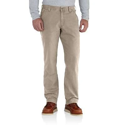 Men's Rugged Flex Relaxed Fit Canvas Work Pant W42 Tan