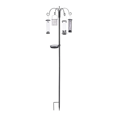 North States 1862 Bird Feeder Pole, 84 In. H, 4 Hooks