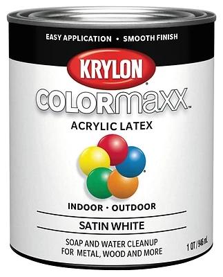 Satin Colormaxx White Latex Enamel Interior/exterior Paint 32-fl Oz