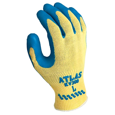 Atlas KV300L-09.RT Coated Work Gloves, Blue/Yellow, Large