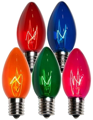 Santas Forest 4192746 C9 Transparent Replacement Bulb, Multicolor, 25 Count, 175w