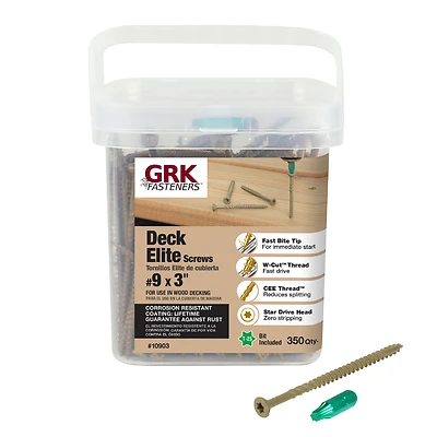 Deck Elite No. 9 X 3 In. L Star High Corrosion Resistant Wood Screws 350 Pk