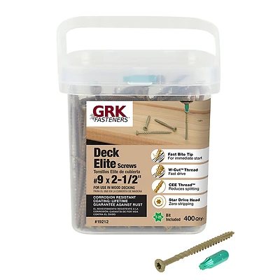 Deck Elite No. 9 X 2-1/2 In. Tan Star Bugle Head Deck Screws 400 Pk