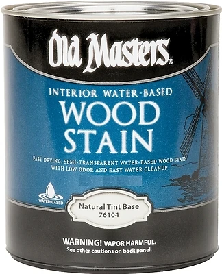 Old Masters 76104 Semi-Transparent Natural Water-Based Wood Stain, 1 Qt.