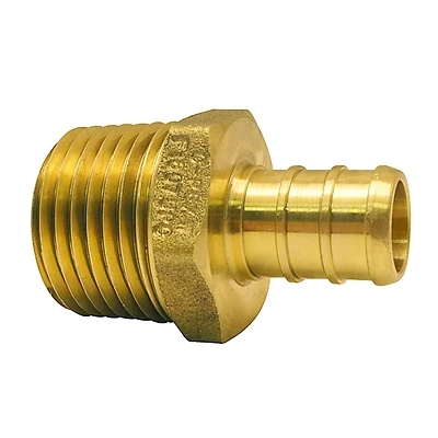 Apollo APXMA1212 PEX Barb x MPT Brass Adapter, 1/2 In.