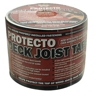 4 In. W X 50 Ft. L Deck Joist Flashing Tape - Black