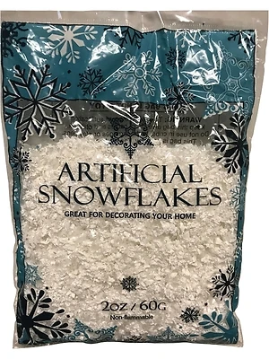 81495 Glittered Snowflake Decoration, 2 Oz Pvc, White