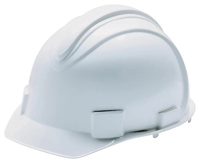 20392 4 Point Ratchet Safety Charger Hard Hat, White