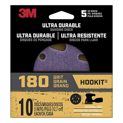 Hookit 5 In. Ceramic Ultra Durable Sanding Disc 180 Grit Extra Fine 10 Pk