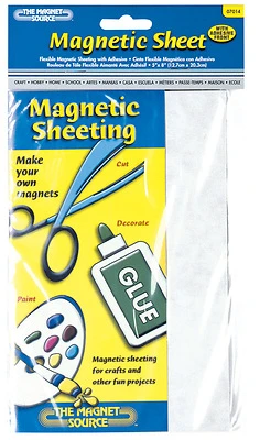 Master Magnetics 07014 Flexible Magnetic Sheet, Black, 8 In. x 5 In.
