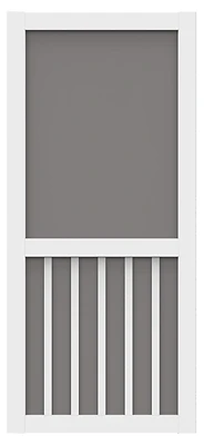 5-bar 32 In. W X 80 In. H X 1 In. Thick White Vinyl Screen Door With Hardware