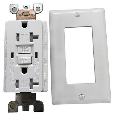 Genmax TR20WST GFCI Receptacle/Outlet, 20 Amp, White, Tamper-Resistant