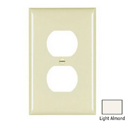 P&s Light Almond 1-gang Jumbo Unbreakable Nylon Duplex Outlet Wallplate Tpj8-la - 10 Pk