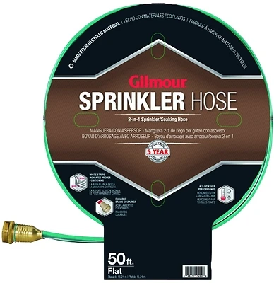 Gilmour 27142 Sprinkler/Soaker Hose, 5/8 In. x 50 Ft., Green