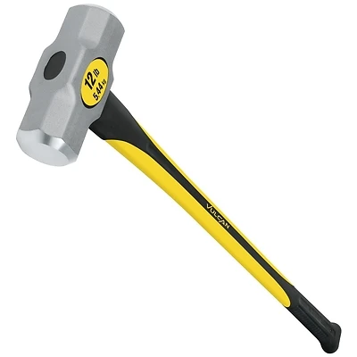 12 Lb Sledge Hammer With 36 In Fiberglass Handle And Chamfered Head