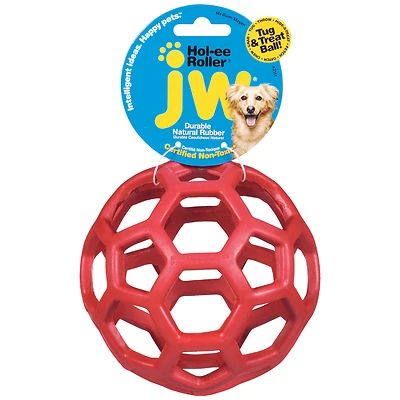 JW Pet 43111 Hol-ee Roller Dog Toy, Rubber, Medium, 4.5 In