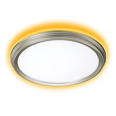 1.7 In. H X 11 In. W X 11 In. L Brushed Nickel Led Ceiling Light Fixture With Nightlight