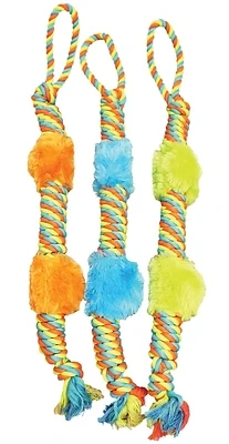 Wb15523 Plush Dog Toy Rope Tug, 29 In, Assorted Colors