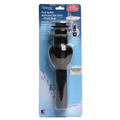 Keeney K820-72BN Push Button Drain, 1-1/4 In., Brushed Nickel