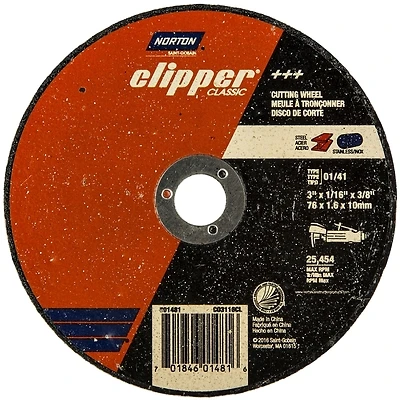 Clipper Classic 3 In. D X 3/8 In. Aluminum Oxide Cut-off Wheel 1 Pk