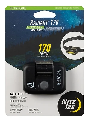 Radiant 170 Usb Rechargeable Headlamp, Black, 170 Lumens, 4 Modes
