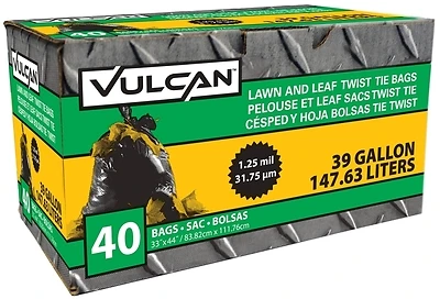 Fg-03812-05 Heavy Duty Lawn And Leaf Bag, 39 Gallon Capacity, Black