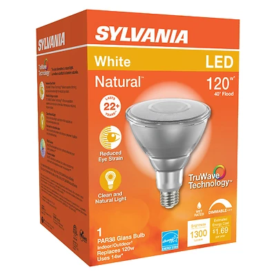 120w Par38 E26 Led Floodlight Bulb, Dimmable, Soft White, 1 Pk