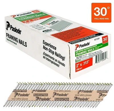 2 In. X 0.113 Hot-dipped Galvanized Steel Framing Nails, Full Round Head, 2000 Pk