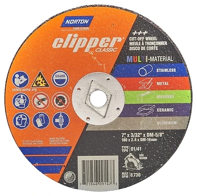 Norton Clipper 70184609147 Cut-Off Wheel, 7 In. Dia., 3/32 In. Thick