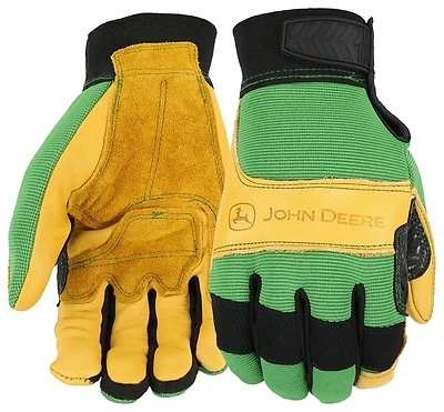 Grain Cowhide Large Spandex Back Gloves With Reinforced Leather Palm