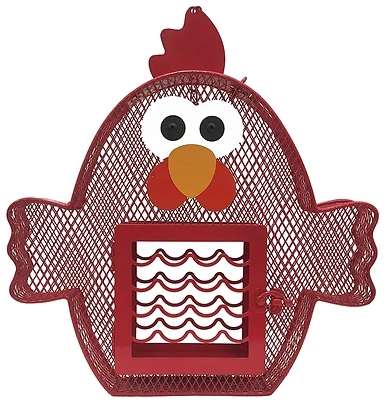 Heath 21804 Whimsical Chicken Suet & Seed Feeder, 2 Lb, Steel