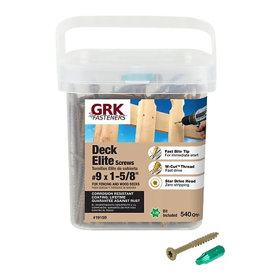 Deck Elite No. 9 X 1-5/8 In. L Tan Star Head Deck Screws 540 Pk