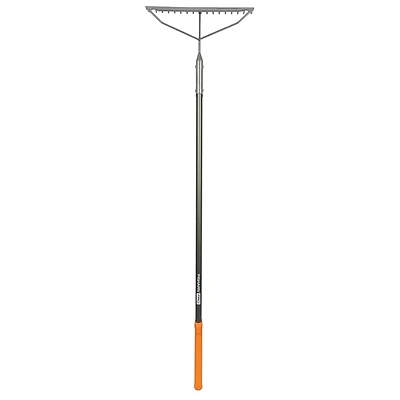 Fiskars Pro 397940 Garden Rake, 17-Tine, 60 In. Aluminum Handle