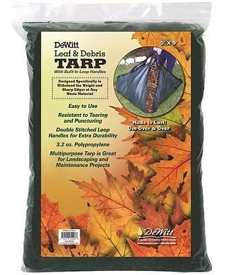 Dewitt Leaftarp9x9-12 Leaf & Debris Tarp, Green, 9 X 9 Ft.