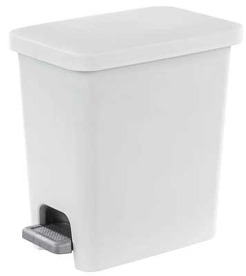Sterilite 10618002 Step-On Wastebasket, 2.7 Gal, White, 2-Pack