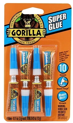 Gorilla 105800 Super Glue, Liquid, 0.11 oz Tube