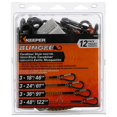 Keeper 06300 Bungee Cord Assortment, 0.315 In., 12-Pack