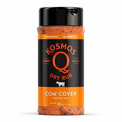 Kosmos Q RUB-CC-SHK Cow Cover Dry Rub, Steak & Beef Seasoning, 10.5 Oz