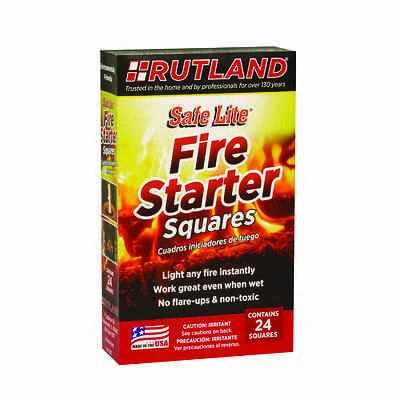 Safe Lite Wood Fire Starter 24 Pk, 10 Min Burn Time, Model 50c