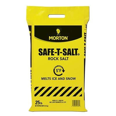 25 Lb. Morton Rock Salt Bag For Ice Melting And De-icing