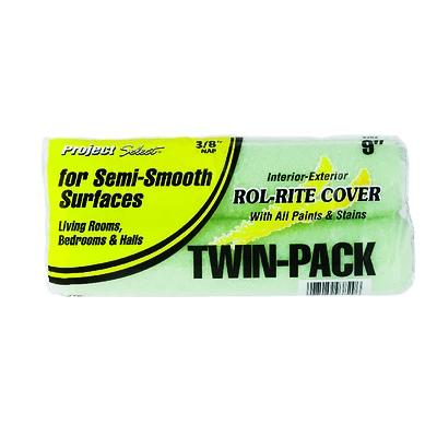 Rol-rite Fabric 9 In. W X 3/8 In. Regular Paint Roller Cover 2 Pk