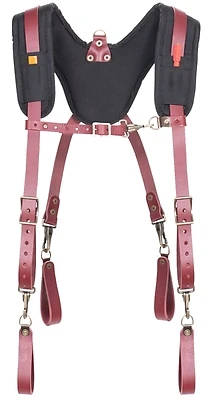Adjustable Padded Yoke Suspenders With Heavy-duty Leather And Nylon