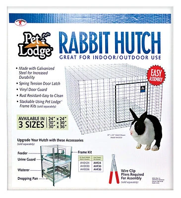 Galvanized Steel Rabbit Hutch 24 In. W X 24 In. D X 16 In. H