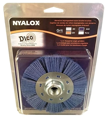 Nyalox Blue Wheel Brush 4.5 In Diameter 5/8-11 Arbor Fine Grit